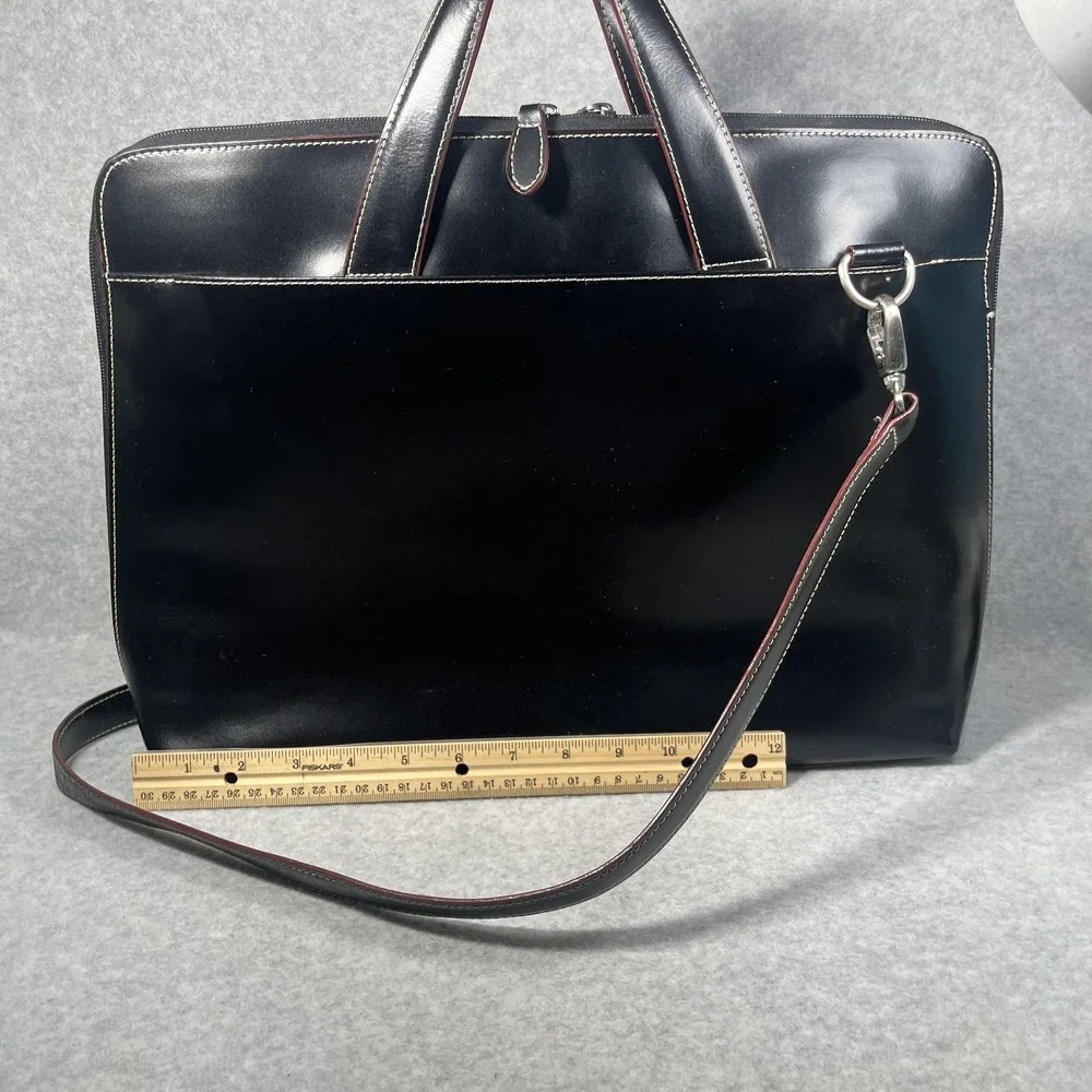 Laptop Briefcase Bag Faux Leather Large‎ Crossbody Strap Organizer Career Travel